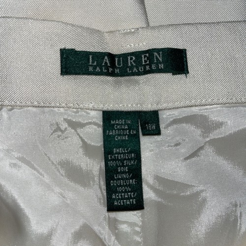 Ralph Lauren LRL Pants Womens Plus 18W Ivory 100% Silk Slacks Elastic Waist NWT - Picture 5 of 14