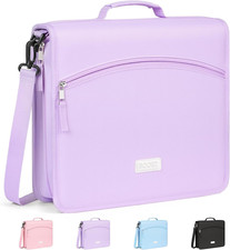 Zipper Binder Bag, 2-Inch 3 Ring Binder with Shoulder Strap Handle 600-Sheet