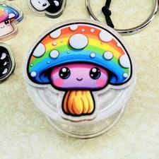 Rainbow Mushroom Cartoon Multicolor Expandable Grip Universal Phone Stand Pop Up