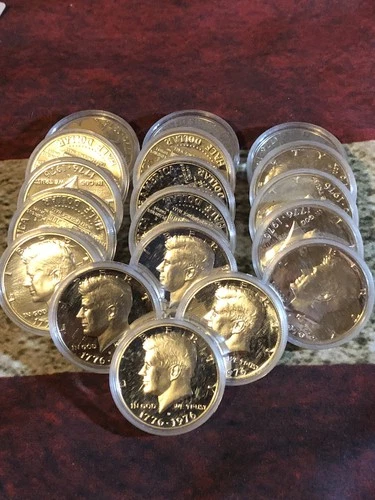 1976-s 40% Silver Kennedy Half Dollar Proof Roll of 18 Original Capsules