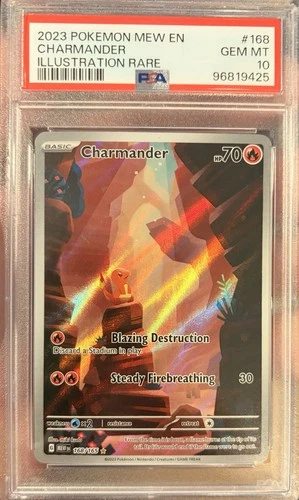 PSA 10 Charmander 168/165 Pokemon Scarlet Violet 151 Illustration Rare Card