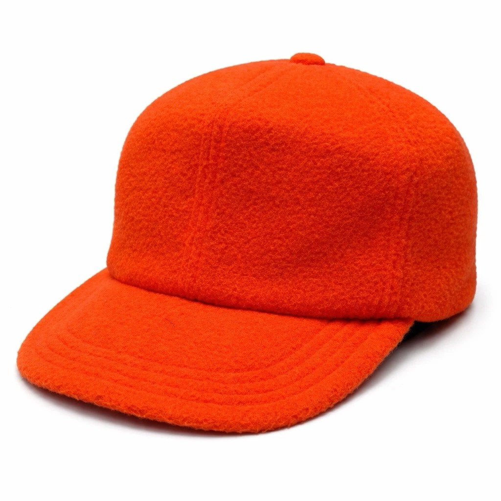 Vintage P Cap Blaze Orange Fleece Duck Hunting Hat Ear Flaps Made In USA