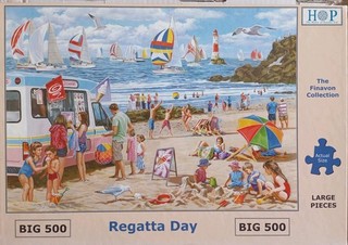 Used House of Puzzles HOP Big 500 large piece jigsaw puzzle Regatta Day