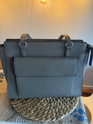 15.6 Zoll Laptoptasche Damen Tragetasche Handtasche Umhängetasche, Grau