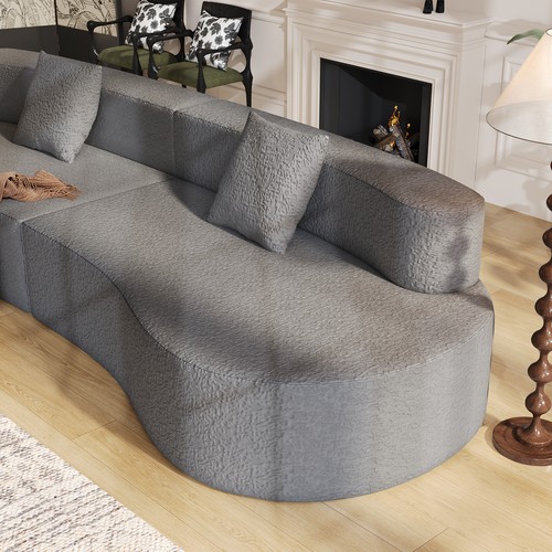 Cashew-shaped Sofa Curved Couch Sofa Bed Tatami Chesterfield Sofa Sectional Sofa - Picture 12 of 16