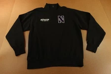 Northwestern Wildcats Blue 84 Mens Large Black 1/4 Zip Pullover Sweatshirt NWT