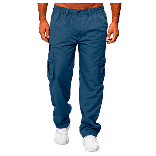 Herren Freizeit Cargohose Lockere Passform Mehrere Taschen Baumwolle Arbeitshose Outdoorbekleidung - Bild 8 von 11