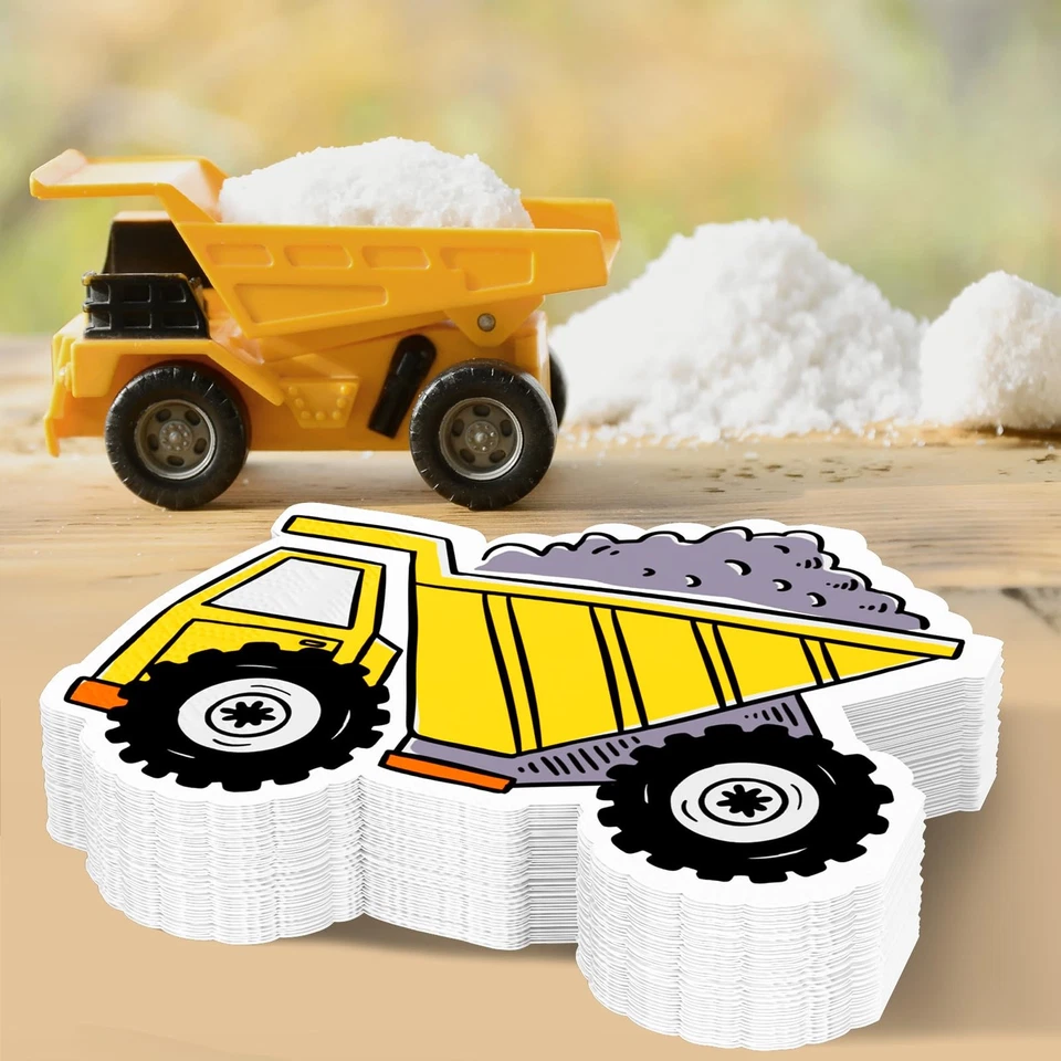 Салфетки для вечеринок на строительную тему, салфетки для коктейлей грузовиков, одноразовые... - Изображение 3 из 4