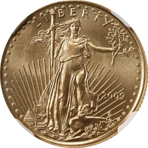 2009 Gold American Eagle $25 from Mint Sealed Box #1 NGC MS70 Box & COA