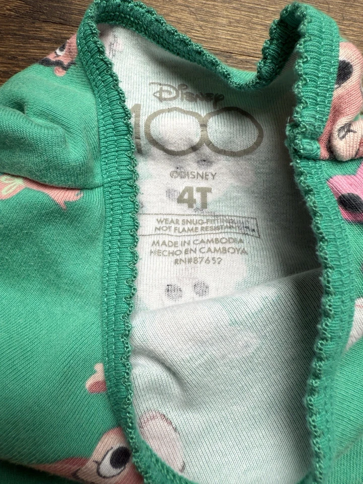 Disney Green and Pink Pajama Sets (2) with Playful Character Prints - Image 4 of 4