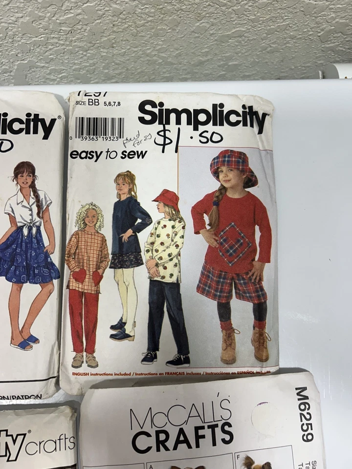 Simplicity 8309 Girls Shorts Shirt Top Skirt Pattern Size 12-14 Uncut Lot of 5 - Image 2 of 4