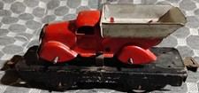 Marx O Gauge 6 Inch Tin Dump Truck Flat Car 