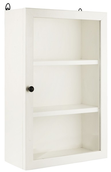 Ib Laursen - Wandschrank HäNgeschrank Wandregal Holz Glas 60X40Cm Weiß 2115-11-image