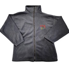 Vintage USA Olympic Games Full Zip Fleece Jacket Gray Mens Medium Made in USA