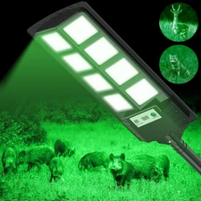 Hog Lights for Night Hunting,Powered Feeder Light(Green) 12000LM Solar Lights fo