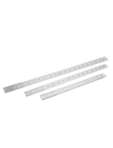 3pcs 30cm 40cm 50cm 12" 16" 20" Stainless Metal Measuring Straight Ruler NEW - Picture 3 of 3