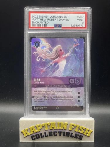 Lorcana First Chapter Enchanted Elsa Spirit of Winter PSA 9 (Error PSA Label)