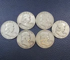 1952 D Franklin Half Dollar 90% Silver - Lot Of 6 Condition Varies a