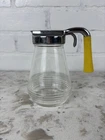 VTG Federal Tool Corp Lidded Glass Syrup Dispenser Chicago USA Yellow Handle 5"