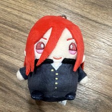 Blue Lock Hyoma Chigiri Plush Keychain Red Hair Black Outfit