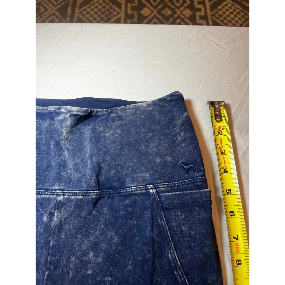 ROSA Victoria's Secret Yoga Leggings Azul Envejecido Lavado Cintura Alta Pequeños Foto 3 de 4