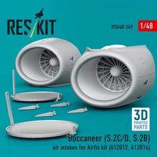 Buccaneer (S.2C/D, S.2B) air intakes for Airfix kit 1/48 ResKit RSU48-0249
