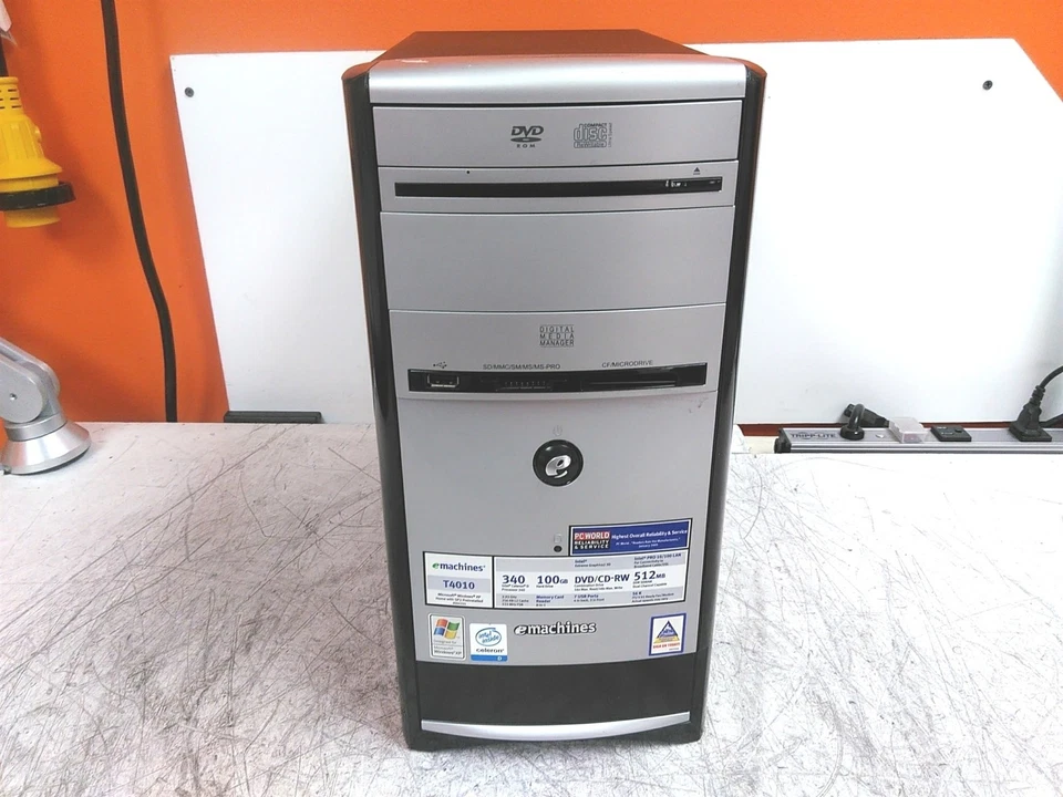 eMachines T4010 Desktop Intel Celeron D 2.93GHz 512MB 0HD w/ eKB-5190 Keyboard - Image 4 of 4