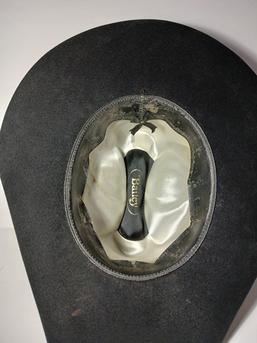 Size 7 1/8 7 1/4 Vintage Bailey Cowboy Hat Fur Felt Cowboy Hat Black Cowboy Hat - Picture 24 of 24