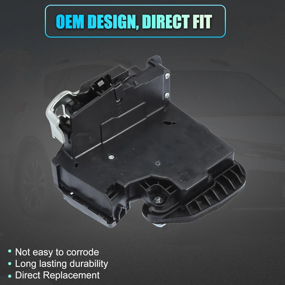 uxcell Nº13516685 Pestillo Puerta Lateral Pasajero Delantero Derecho Negro, Tono Plateado  Foto 3 de 4