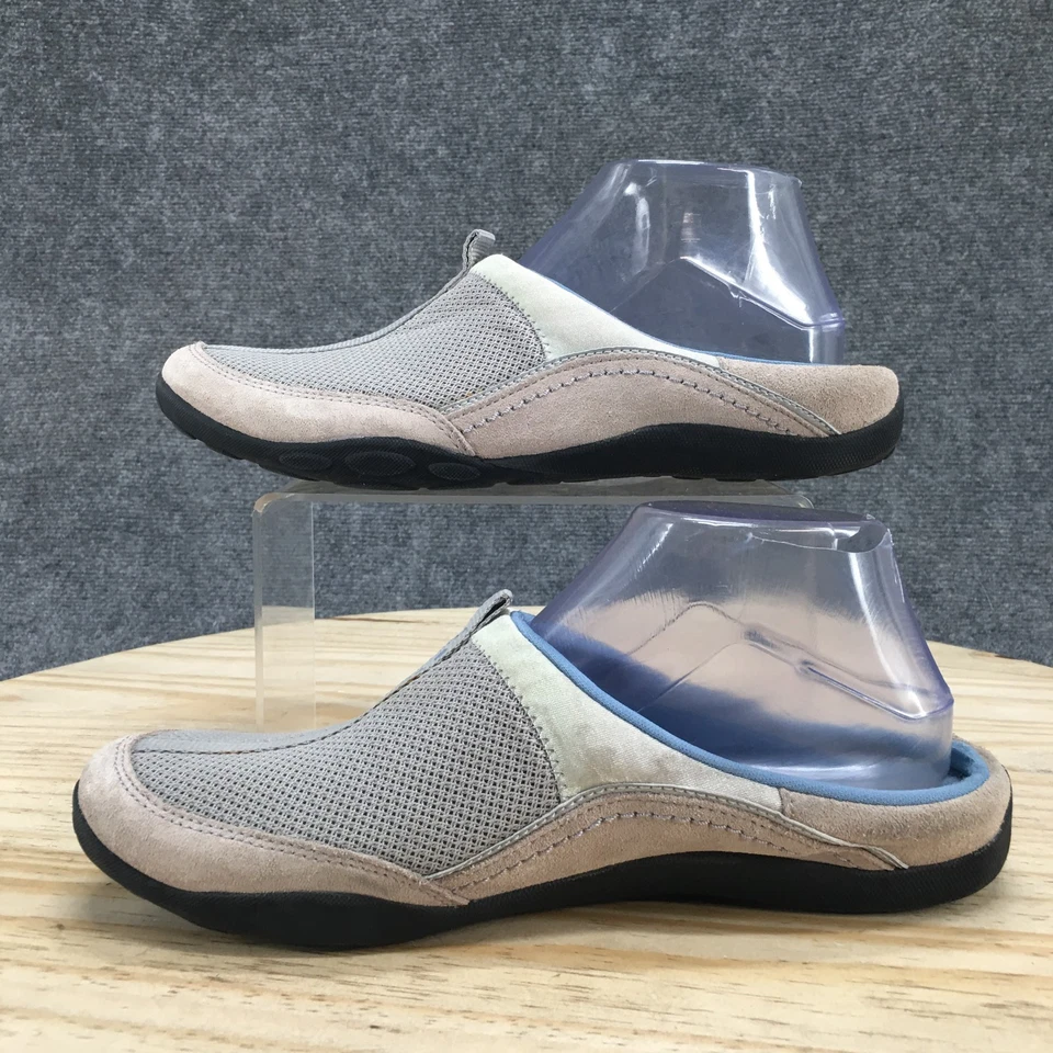 Clarks Privo Zapatos Mujer 9.5 M Informales Sin Cordones Mules Pisos Gris Azul Gamuza Foto 2 de 4