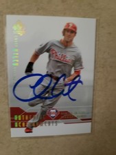 Chase Utley Autogrqphed 2007 Upper Deck SP Authentic Card #AA-18