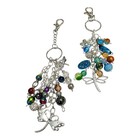 PURSE/BASKET/KEYCHAIN CHARMS.  LOT OF 2.  SILVER TONE.  DRAGON FLY. SPARKLES. — photo 1