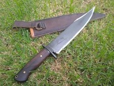 Handmade Carbon Steel Bowie Knife 17 Custom Engraved Hunting Knife Rosewood