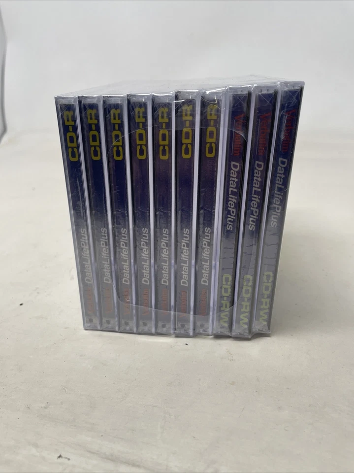 Lote de 10 CD-RW Verbatim sellados 2x-4x velocidad 74 min 650 MB DataLife regrabable Foto 4 de 4