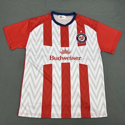 Washington Nationals Budweiser Soccer Jersey Adult XL Red White