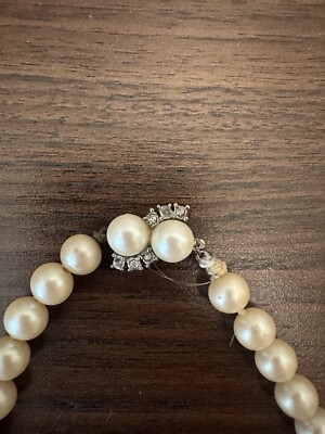 Vintage 15” Strand KNOTTED Pearl Necklace With Decorative