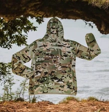 VIPER TACTICAL Fleece Pullover CAMO Hoodie Green Brown AIRSOFT Men's Small 