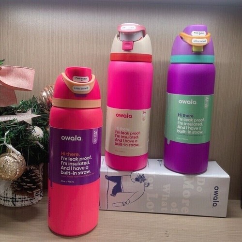 320z Owala Freesip Water Bottle Flowers Bows Exclusive Bottle Stainless Steel US - Picture 9 of 24