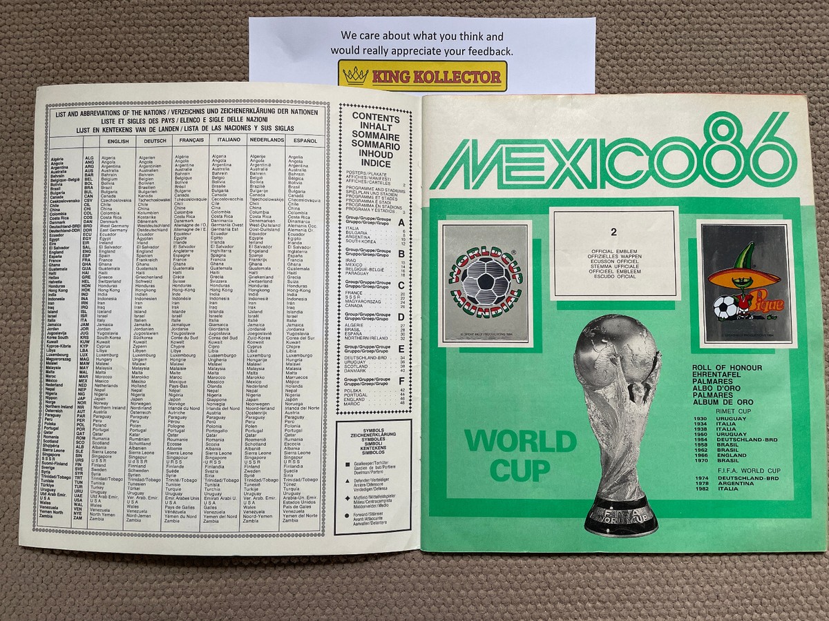 PANINI WORLD CUP 86 STICKER ALBUM ~ MEXICO 1986 ~ 100% COMPLETE