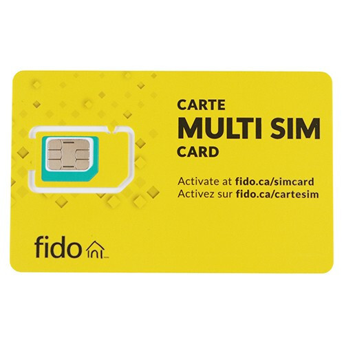 Prepaid Fido Mobile CANADA 4G LTE Multi Sim Card Nano Micro