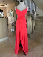 NWT FLAMINGO PINK LA FEMME PROM/PAGEANT/FORMAL DRESS/GOWN 19729 SIZE 6