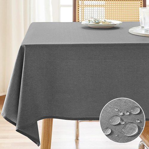 Textured Tablecloth Rectangle 60X120 Water Resistant Spill-Proof Wipeable Table - Picture 21 of 29