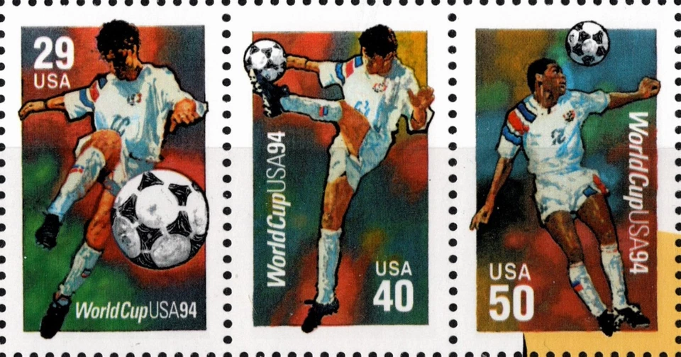 USA 1994 FIFA WORLD CUP SOCCER SOUVENIR SHEET THREE STAMPS SCOTT 2837 MNH - Image 2 of 4