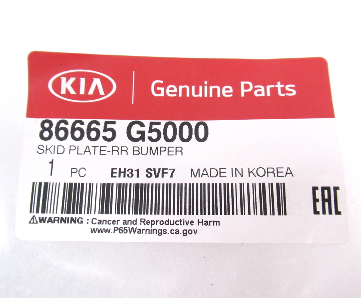 Genuine OEM Kia 86665 G5000 Rear Bumper Skid Plate 2017-2019 Niro