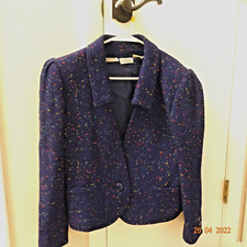 Valentino Wool Blue Boucle' speckled blazer sz.10