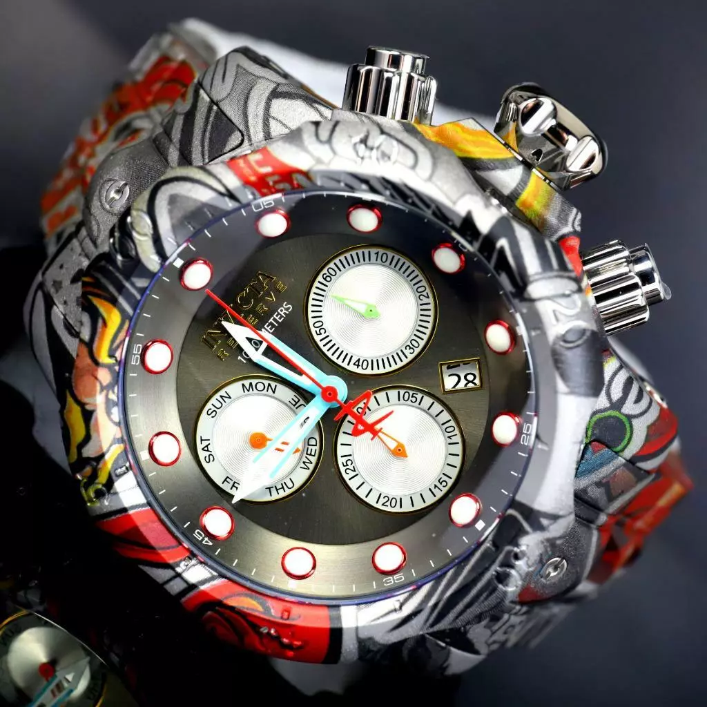 Invicta Reserve Venom Graffiti Swiss Mvt Gray Hydroplated Steel