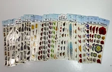 LOT OF 44 Paper House Sticky Pix Stickers-Pets, Flowers, Music, Sports & More!!