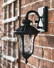 37cm Victorian Aluminium Top Fix Wall Lantern Outdoor Garden Lighting - IP44