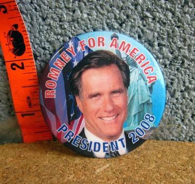 MITT ROMNEY for President pinback 2008 button Republican campaign US flag | eBay