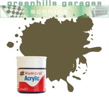 Greenhills Humbrol 14ml Bottle of Acrylic Paint Matt Light Olive AB0086 - C5128